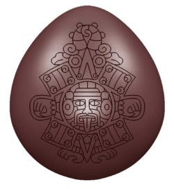 Chocolate World Frame Moulds - CW1595 - Egg Primitive Maya 52mm 2 Fig. - 52x46x23mm