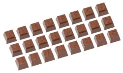 Chocolate World Frame Moulds - CW1628 - Part 1 Alphabet 24 Fig. - 12gm - 26x26x18.5mm
