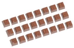 Chocolate World Frame Moulds - CW1629 - Part 2 Alphabet 24 Fig. - 12gm - 26x26x18.5mm