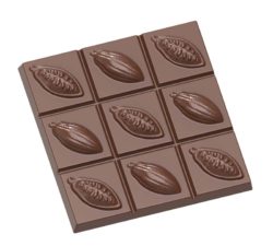Chocolate World Frame Moulds - CW1642 - Tablet Cocoa Bean - 92gm - 100x100x15mm