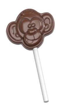 Chocolate World Frame Moulds - CW1681 - Lollipop Monkey - 12gm - 49.5x42.5x11mm