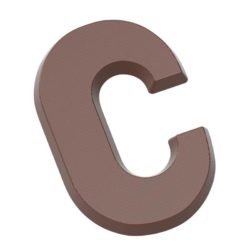 Chocolate World Frame Moulds - CW1702 - Letter C 200 Gr - 200gm - 175.5x117x14.16mm
