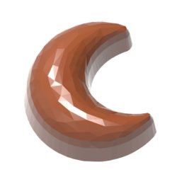 Chocolate World Frame Moulds - CW1935 - Half Moon Facet - 11gm - 35x31x16.5mm