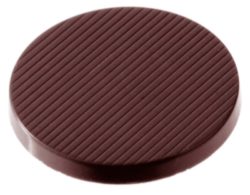 Chocolate World Frame Moulds - CW2054 - Caraque Round Striped Ø 36mm - 5gm - 36x36x4mm