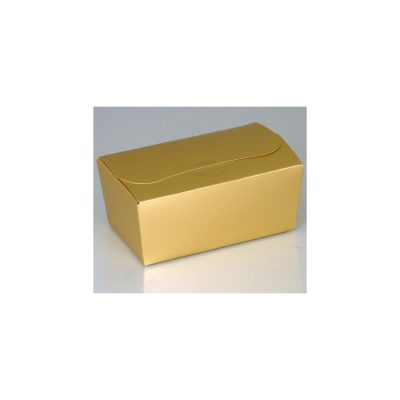500g Fold Flat Ballotin; Matte Gold Bag of 50