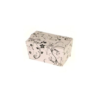 250g Fold Flat Ballotin; Stone & black Swirl Bag of 50