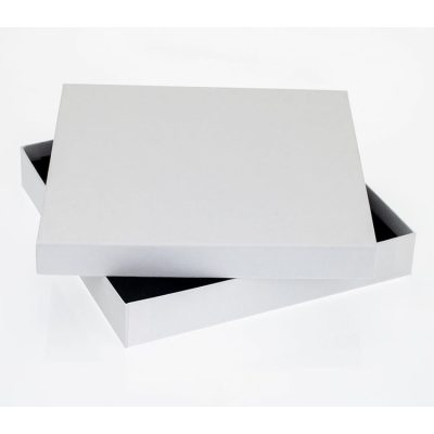 25 Choc Square box & Lid; White; Textured Pack of 20