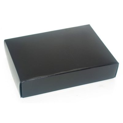 6 Choc Solid Gloss black Folding Lid Bag of 25
