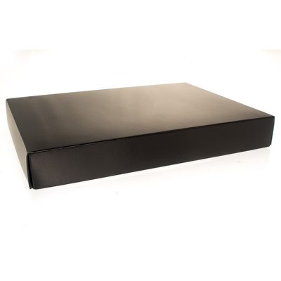 24 Choc Solid Gloss black Folding Lid Bag of 25