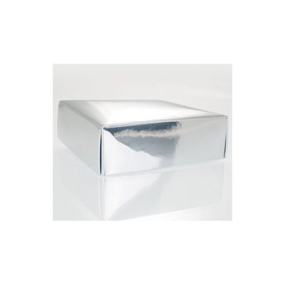Truffle box; Shiny Silver Folding Lid Pack of 25