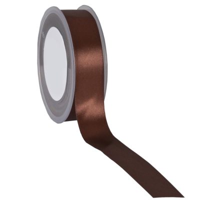 Double Face Satin Ribbon; dark brown 25m reel