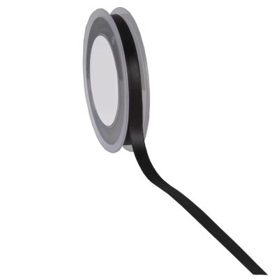 Double Face Satin Ribbon; black 25m reel