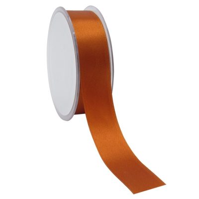 Double Face Satin Ribbon; Burnt Orange 25m reel