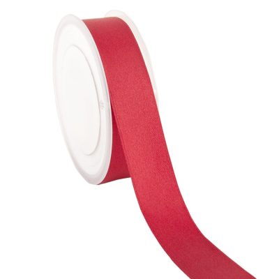 Double Face Satin Ribbon; Deep red 25m reel