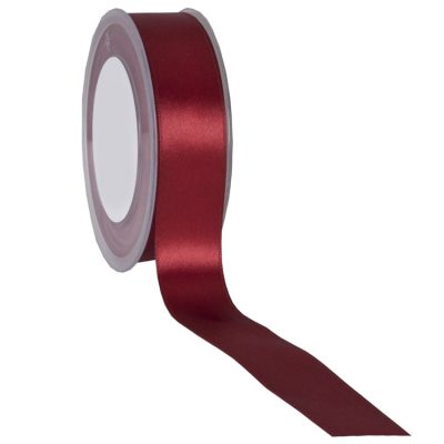 Double Face Satin Ribbon; Burgundy 25m reel