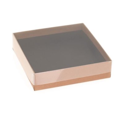 9 Choc Square box & PET Lid; Cappuccino Pack of 20