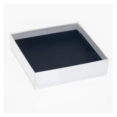 9 Choc Square box & PET Lid; White Pack of 20