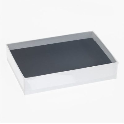 12 Choc Rigid Base & PET Lid; White Pack of 20