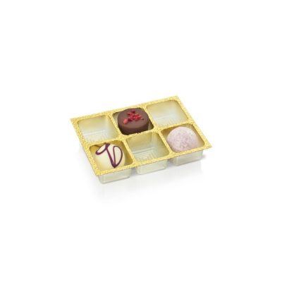 Gold PET Inserts for 6 Truffles or Asstd Choc box of 100