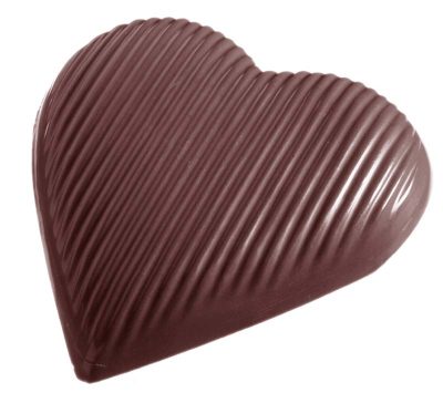 Chocolate World Frame Moulds - CW1396 - Heart Striped 118mm - 208gm - 118x103x21mm