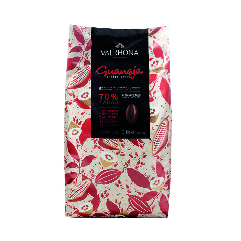 Valrhona Grands Crus Dark Chocolate; Guanaja  3kg bag