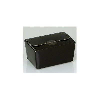 250g Fold Flat Ballotin; Shiny black Bag of 50