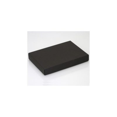 12 Choc Solid black Ribbed Folding Lid Bag of 25