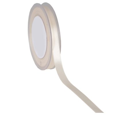 Double Face Satin Ribbon; Ivory 25m reel