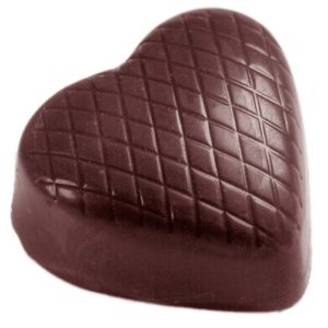 Chocolate World Frame Moulds - CW1436 - Checkered Heart - 16gm - 31x35x18mm