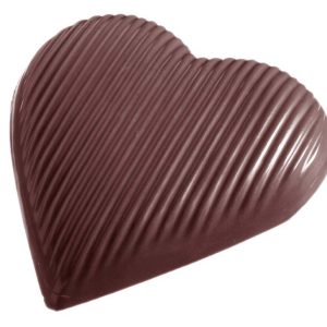 Chocolate World Frame Moulds - CW2122 - Striped Heart 145mm - 300gm - 145x126x20mm
