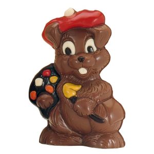 Chocolate World Hollow Figure Moulds - H221071/C - Painter Hare 195mm - 195x135x83mm