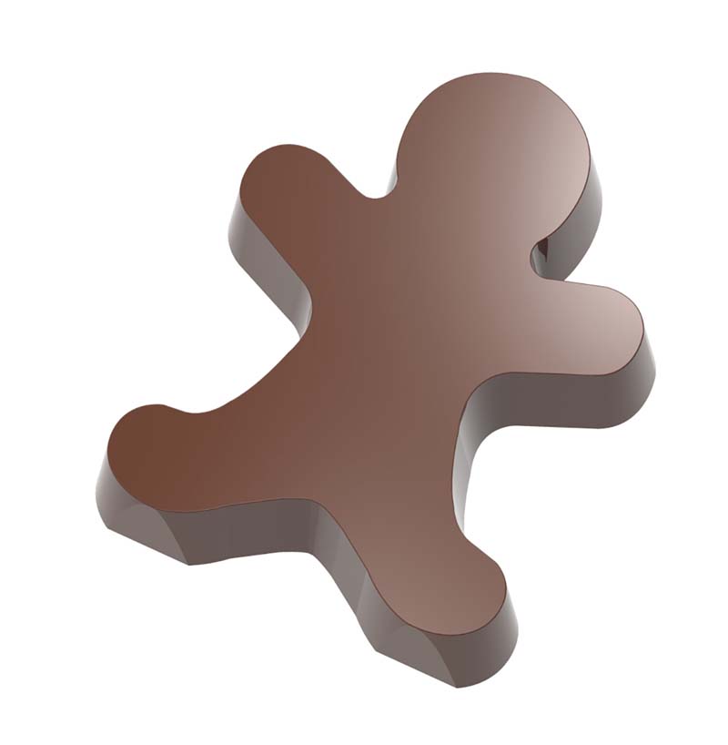 Chocolate World Magnetic Moulds for Transfers - 1000L33 - Magnetic Gingerbread Man - 8.47gm - 44.5x34.5x9mm