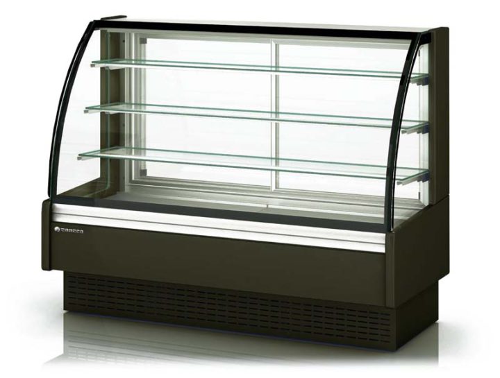 Chocolate Display Cabinet with curved glass front