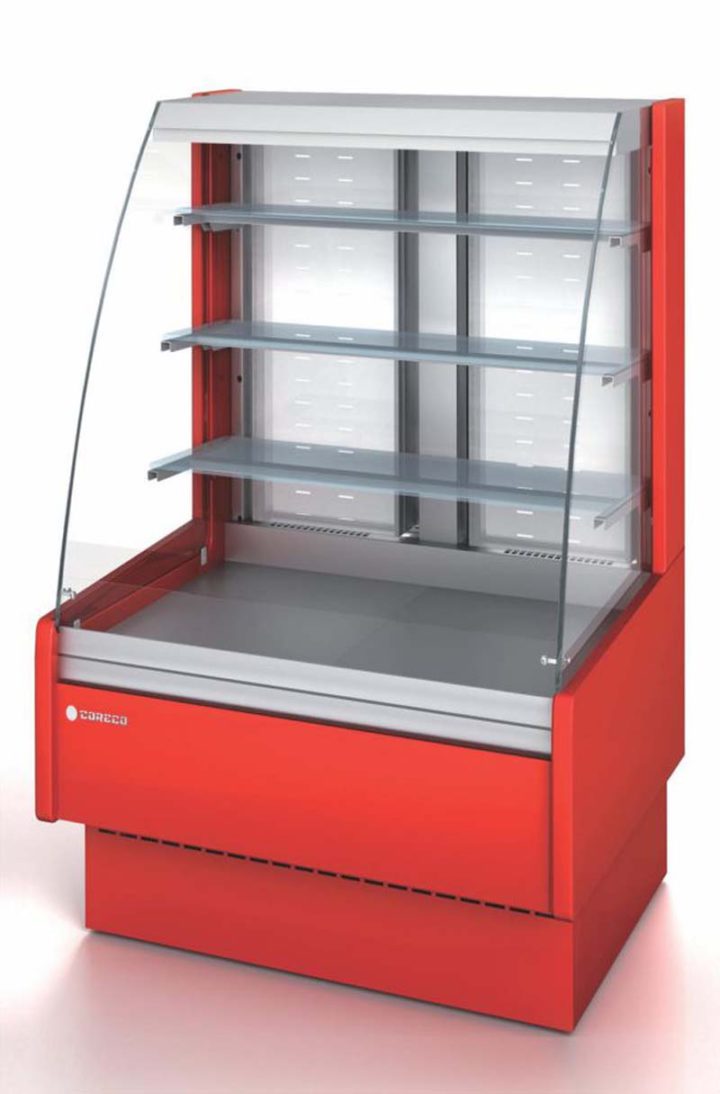 Chocolate Display Cabinet with curved glass front