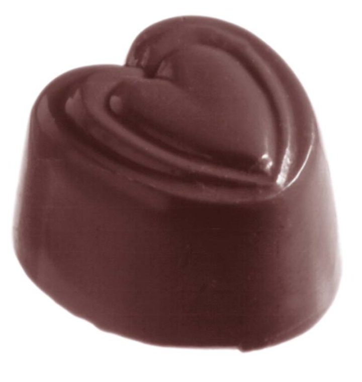 Chocolate World Frame Moulds - CW1012 - Heart - 13gm - 31x29x19mm