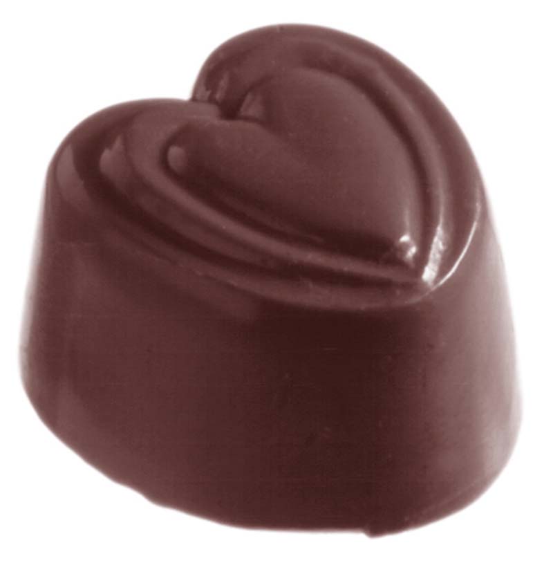 Chocolate World Frame Moulds - CW1012 - Heart - 13gm - 31x29x19mm