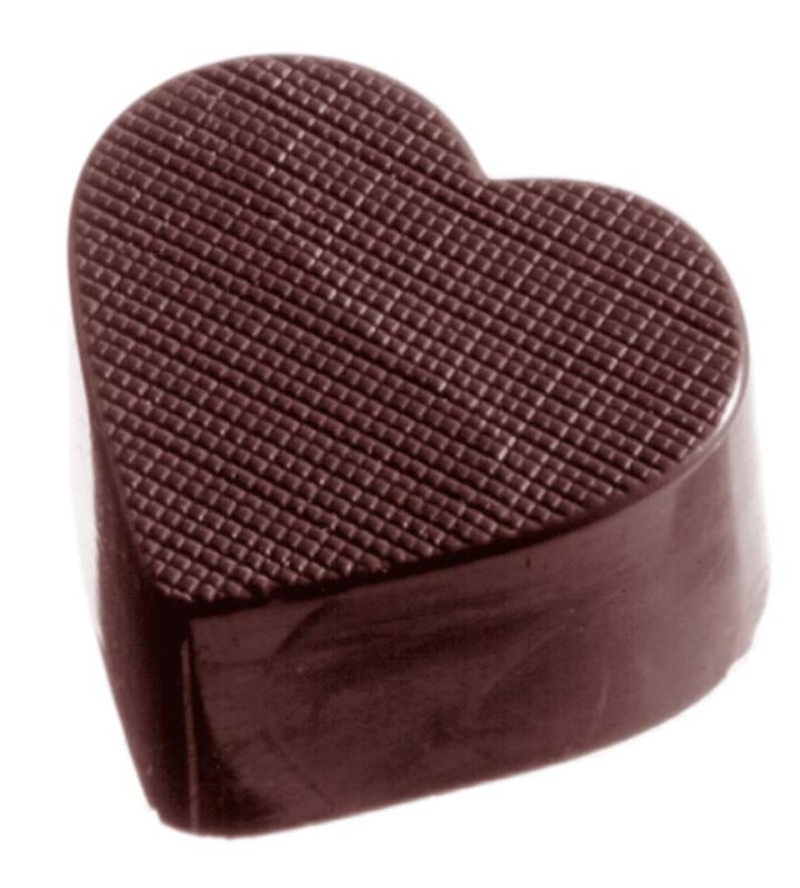 Chocolate World Frame Moulds - CW1018 - Heart Checkered - 11gm - 32x28x15mm
