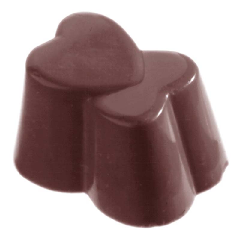 Chocolate World Frame Moulds - CW1023 - Heart Double - 11gm - 30x22x20mm