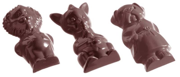 Chocolate World Frame Moulds - CW1039 - Animal Figures 9 Fig. - 21gm - 70x35x16mm