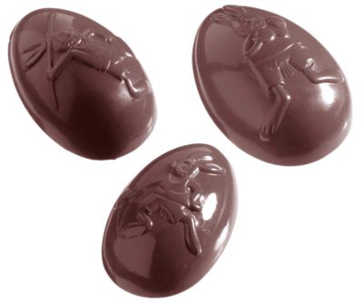 Chocolate World Frame Moulds - CW1040 - Egg Olympia Small 12 Fig. - 34gm - 62x41x21mm