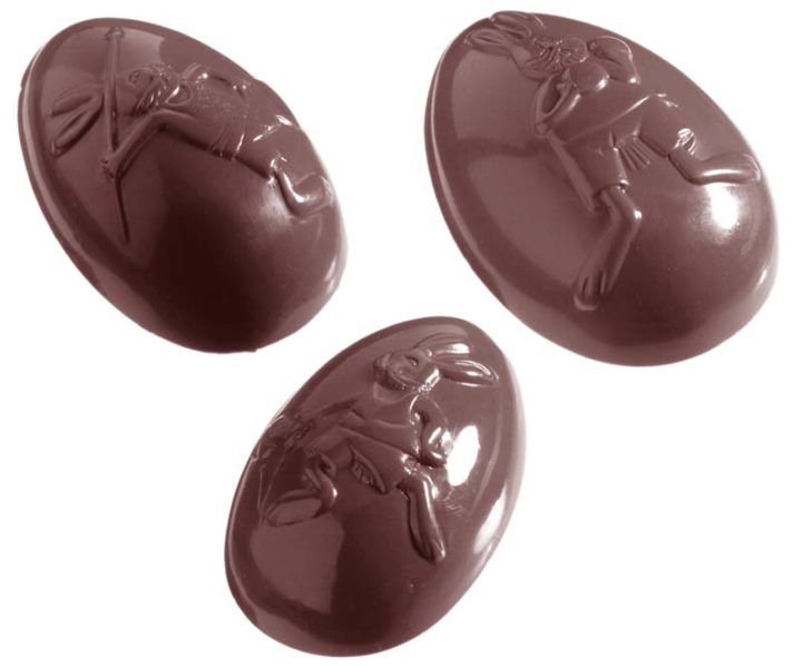 Chocolate World Frame Moulds - CW1040 - Egg Olympia Small 12 Fig. - 34gm - 62x41x21mm