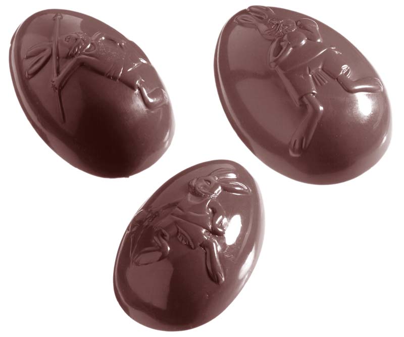 Chocolate World Frame Moulds - CW1040 - Egg Olympia Small 12 Fig. - 34gm - 62x41x21mm
