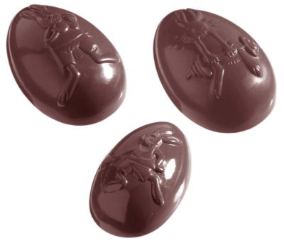 Chocolate World Frame Moulds - CW1042 - Egg Olympia 6 Fig. - 88gm - 82x56x28mm