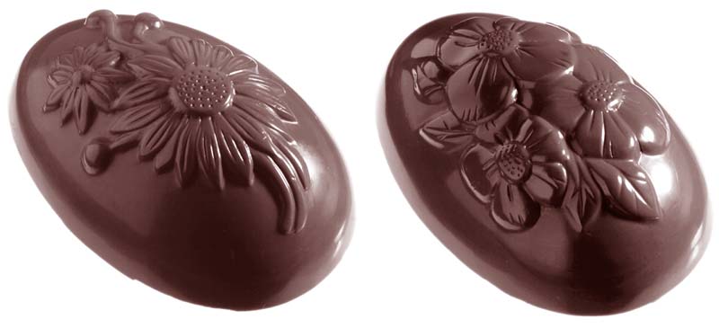 Chocolate World Frame Moulds - CW1043 - Egg Flowers 94mm - 128gm - 94x64x34mm