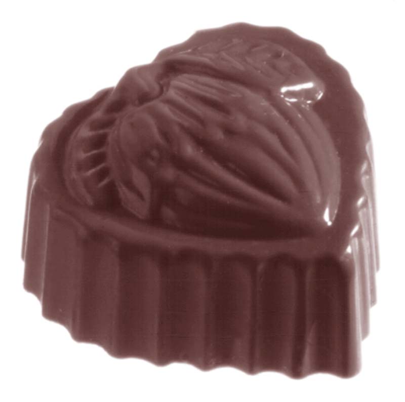 Chocolate World Frame Moulds - CW1057 - Heart Hazelnut - 11gm - 31x28x16mm