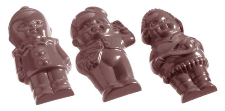 Chocolate World Frame Moulds - CW1071 - Figures Front Side 5 Fig. - 13gm - 58x29x12mm