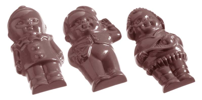 Chocolate World Frame Moulds - CW1071 - Figures Front Side 5 Fig. - 13gm - 58x29x12mm