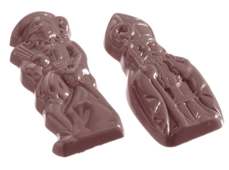 Chocolate World Frame Moulds - CW1078 - St Nicholas & Pete 2 Fig. - 9.5gm - 67x29x8mm