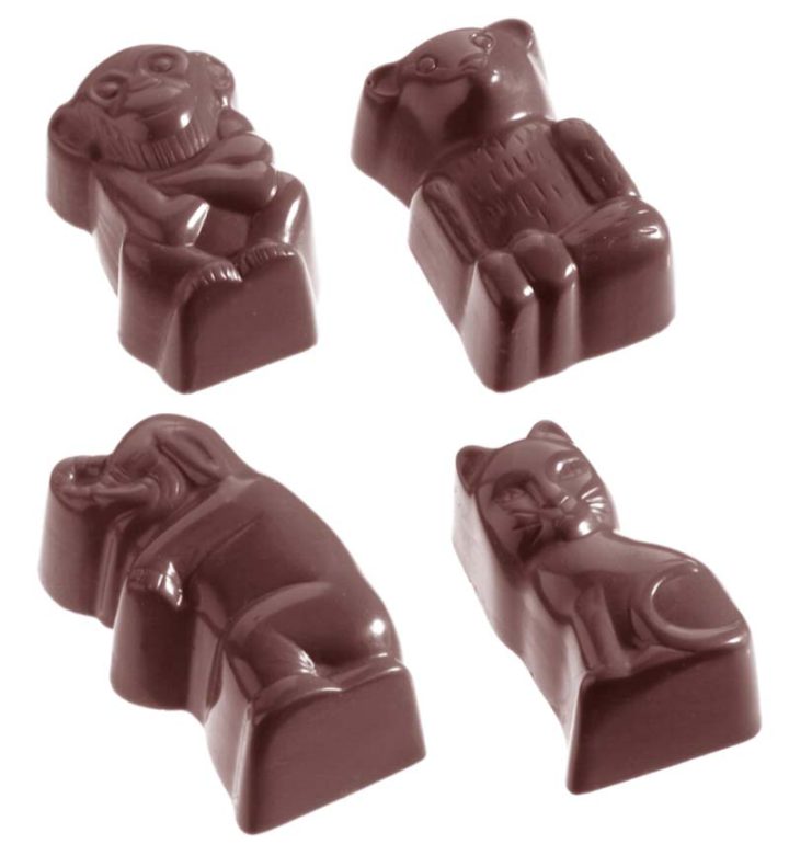 Chocolate World Frame Moulds - CW1109 - Animals 7 Fig. - 13gm - 39x24x17mm