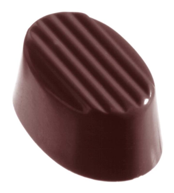 Chocolate World Frame Moulds - CW1135 - Oval Rib - 11gm - 35x24x16mm